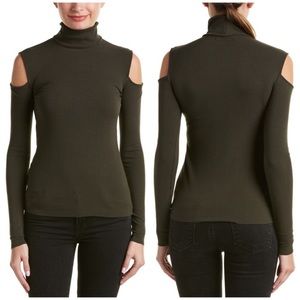Bailey44 Cold Shoulder Turtleneck Ribbed Top XS